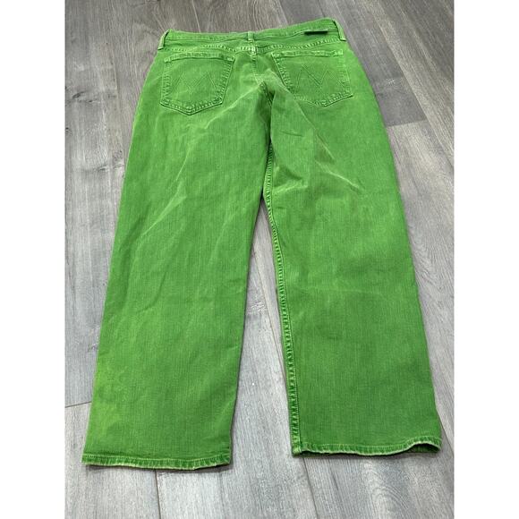 Mother Womens The Thrasher Jeans High Rise Button Fly Denim Kelly Green Size 28 - Picture 13 of 13